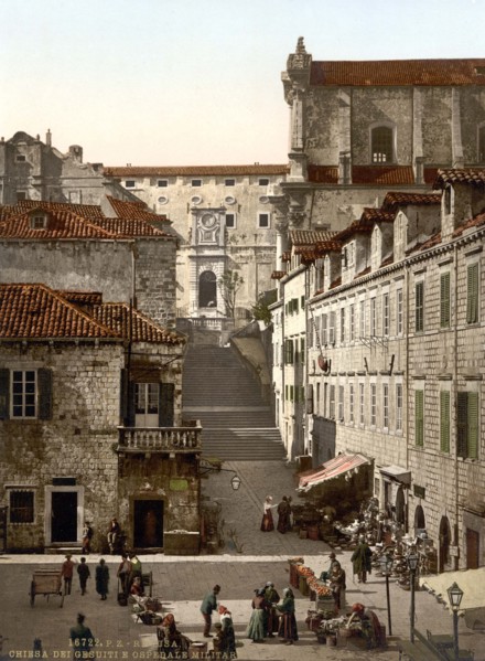 The Jesuit church and the military hospital in Ragusa.