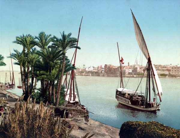 Banks of the Nile and Dahabieh.