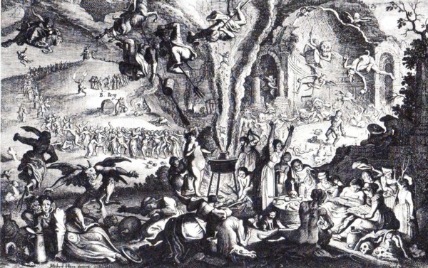 Witch Scene, Witches at Walpurgis Night at the Witches' Dance Place, c. 1650, Germany, Historical,