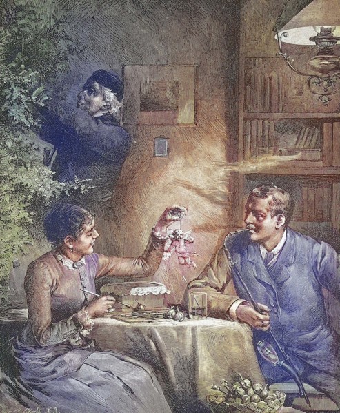 Couple preparing for Christmas Eve.