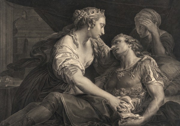 The Death of Marcus Antonius with Cleopatra, Pharaohess Cleopatra VII born 69 BC, died 12 August 30