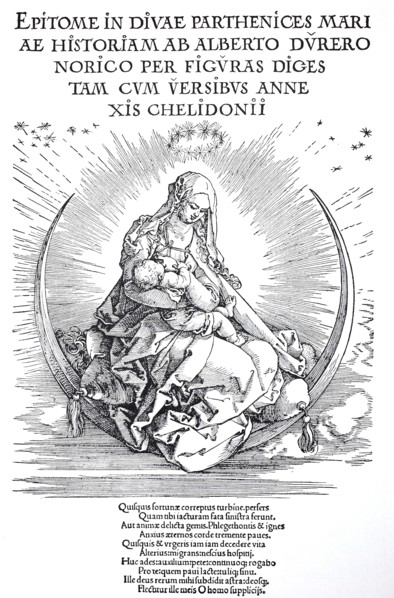 Title-page to the life of the virgin in book form.