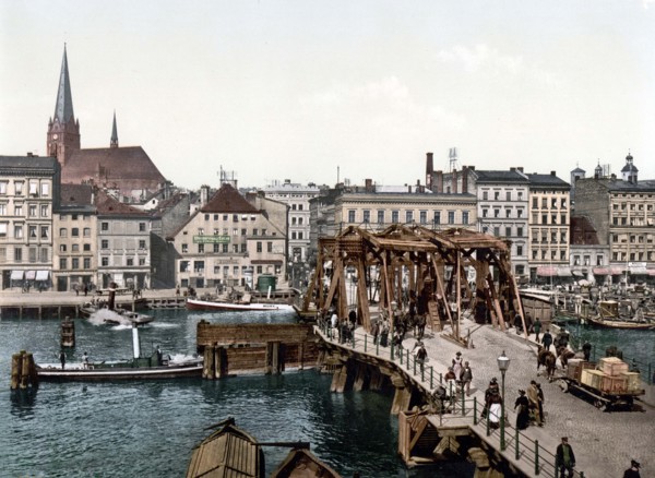 The large bridge in Szczecin, West Pomerania, formerly Germany, today Szczecin, Poland, Historical,