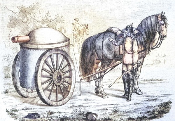 Mobile tank turret by Hermann August Jacques Gruson