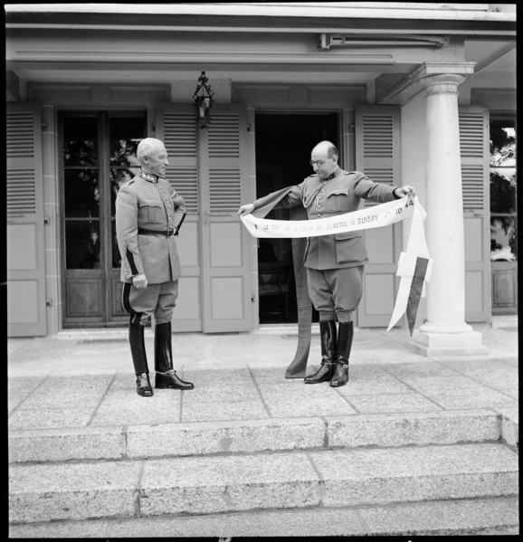 General Henri Guisan celebrating his 70th birthday; 1944.