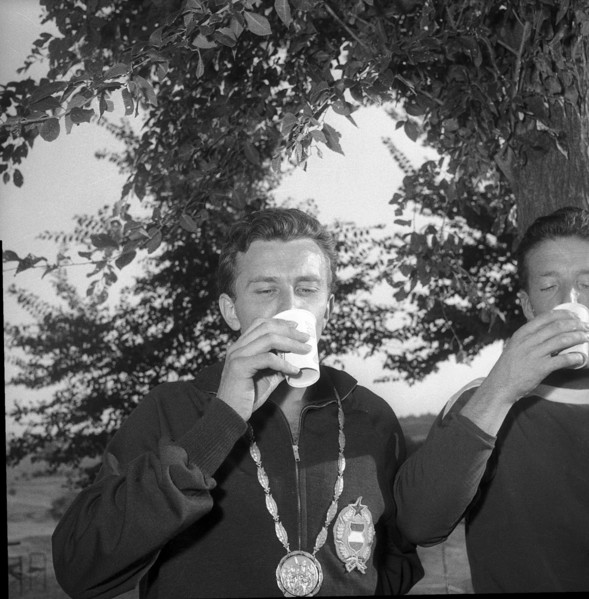 Rome 1960: Ferenc Nemeth with Ovomaltine.