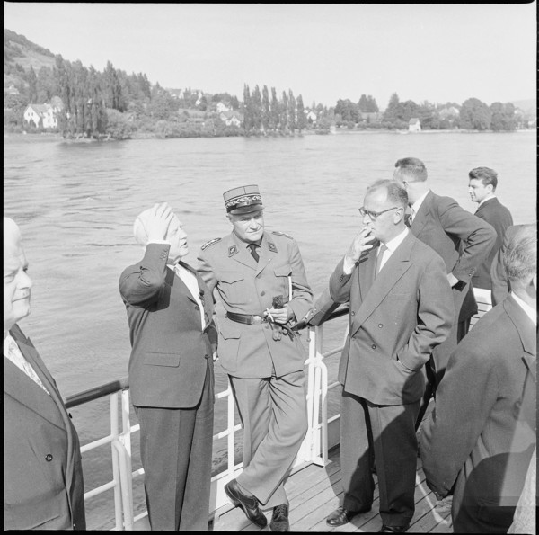Heinrich Lübke in Switzerland 1961: visiting Schaffhausen.