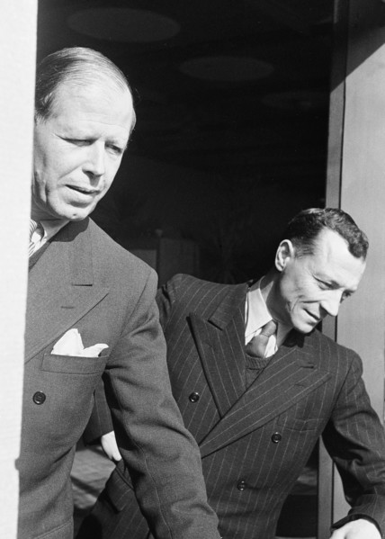 SWO director Emil G. Bührle with his engineer Nievergelt.