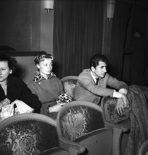 Blanche Montel, Dany Robin and Daniel Gélin in Lausanne, 1951.