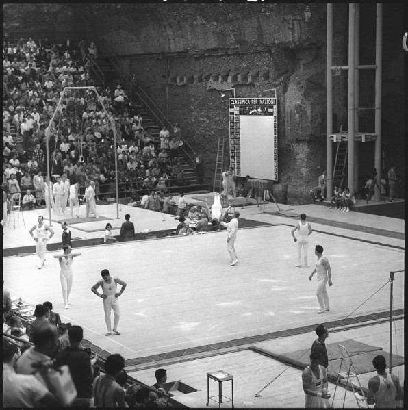 Olympic Games Rome 1960: Swiss team warming up.