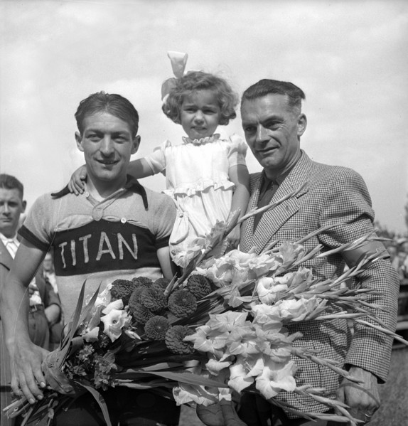 Hans Maag, racing cyclist, 1945.