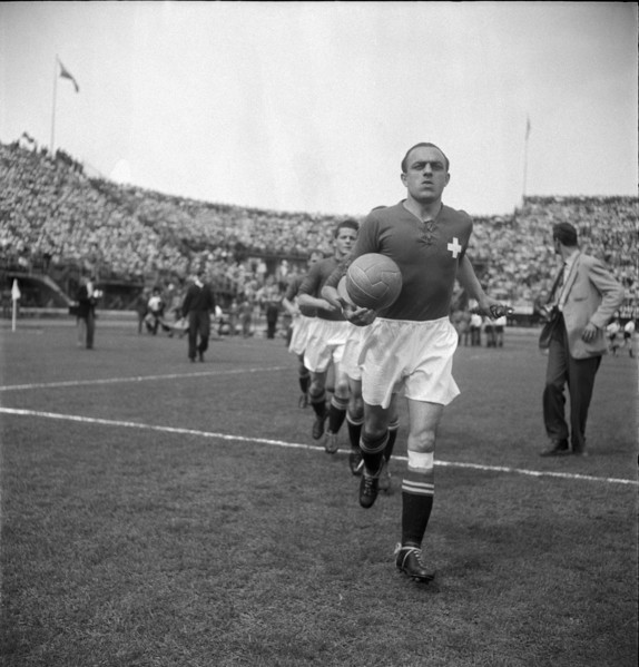 Swiss national team captain Lauro Amado ca. 1946.