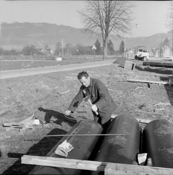 St. Margrethen, central european pipeline under construction. 1961