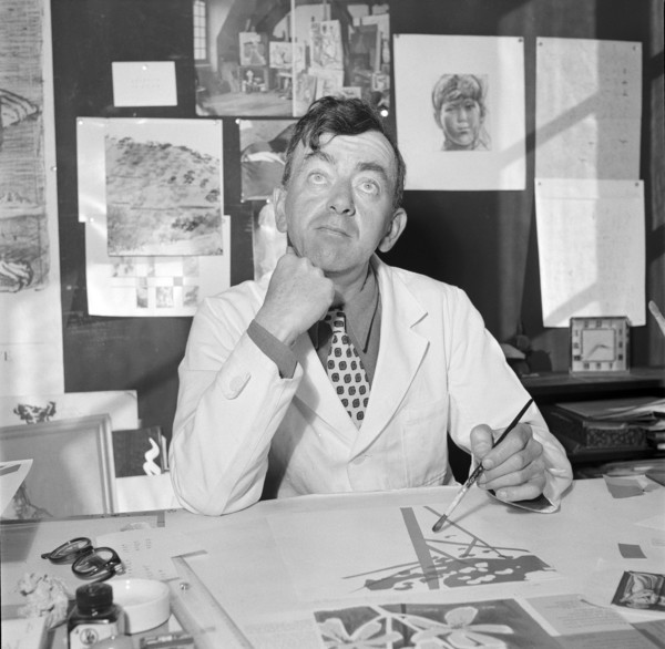 Pierre Gauchat in his studio, 1956