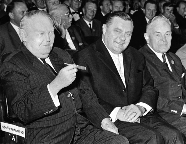 Ludwig Erhard, Franz Josef Strauss and Dr. Hans Ehard. Munich 1963