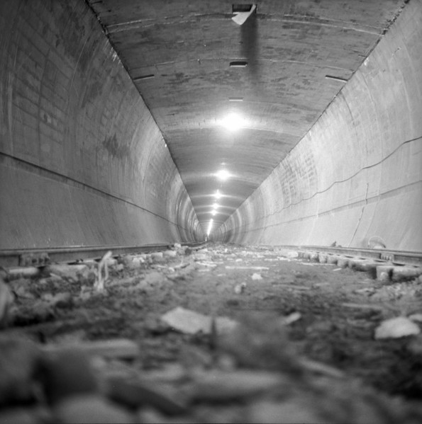 San Bernardino tunnel under construction 1964