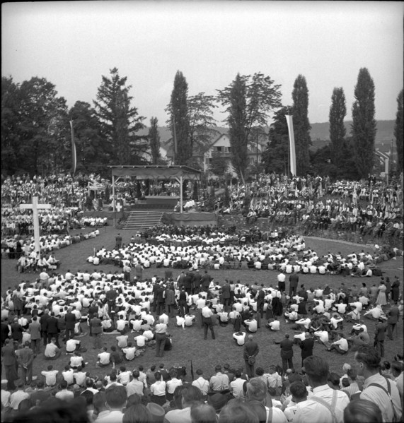 Catholics' Day at the amphitheater in Windisch 1953