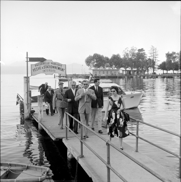 Reza Pahlavi and Soraya at Lake Geneva, 1957