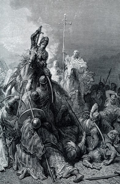 The early 1900s caption reads: 'Hunyadi and Capistran leading assault at Belgrade. Hunyadi Janos,
