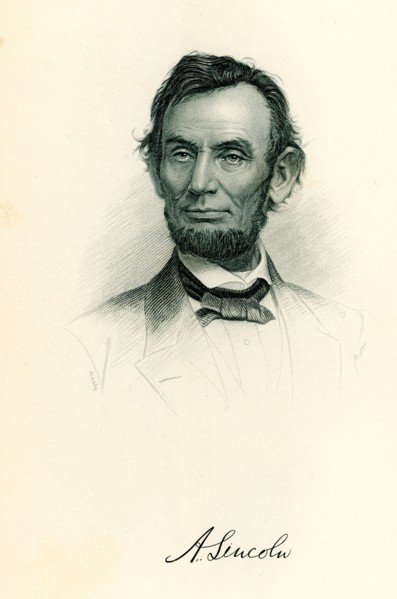 This illustration is signed by Matthew Brady. Abraham Lincoln was the 16th president of the United