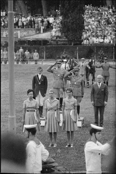 Olympic Games Rome 1960: Winners ceremony of single competition.