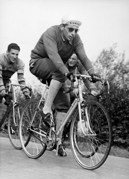 Fausto Coppi training, 1950.