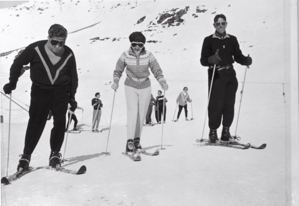 Empress Soraya skiing in St. Moritz, 1958.