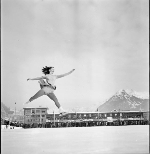 European championship of figure skating in Davos 1947: Barbara Ann Scott.
