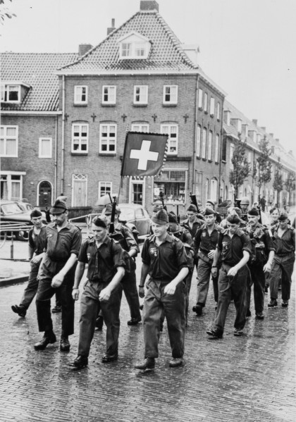 Four day walk Nijmegen, Holland, 1963: Group of Swiss soldiers in Groesbeek.
