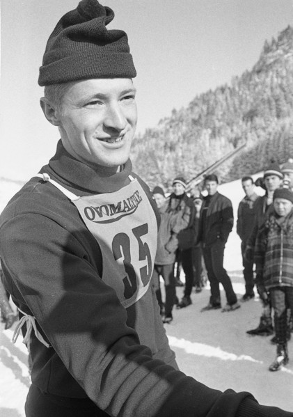Hans Schmid, ski jumper, ca. 1970.