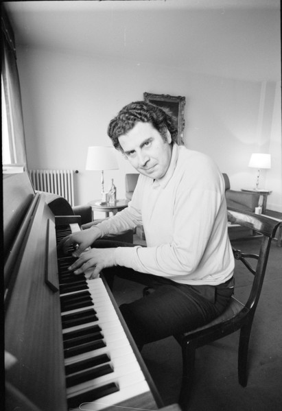 Mikis Theodorakis playing the piano, ca. 1968.