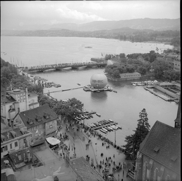 Zurich Festival 1953; balloon on a raft.
