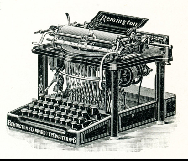 This Remington Standard Model Number 6 typewriter was manufactured by the Remington Standard