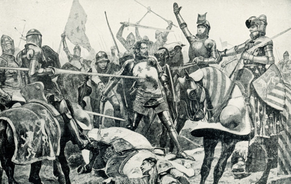 This image shows the capture of King John in Battle of Poitiers by R Catou Woodville. The Battle of