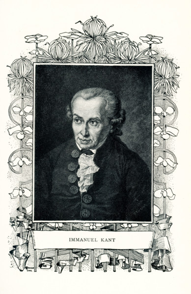 This 1899 illustration shows: “immanuel Kant.” Immanuel Kant (1724–1804) is the central figure in