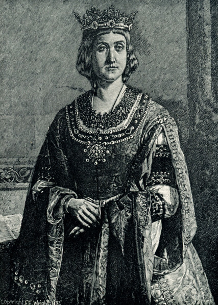 This 1899 illustration shows Queen Isabella of Spain as painted by Becquer. Isabella I was Queen of