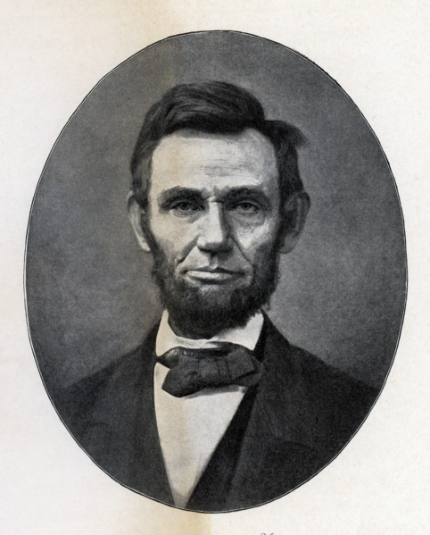 The caption for this image reads: 'Lincoln in 1865. from a photograph by Moses Parker Rice.'