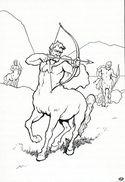 Pictured in this 1915 image is a Centaur. In Greek mythology, the Centaurs were creatures who were