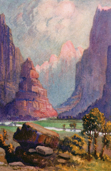 The 1902 caption reads: 'View in a Canyon.'.