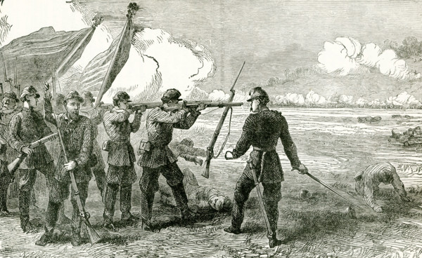 The First Battle of Bull Run (July 21, 1861), called the Battle of First Manassas by Confederate