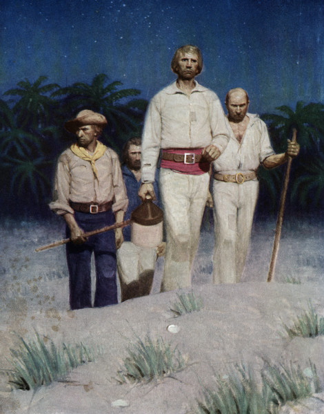 The caption for this image reads: Omo: 'We stole down to the beach where under the shadow of a