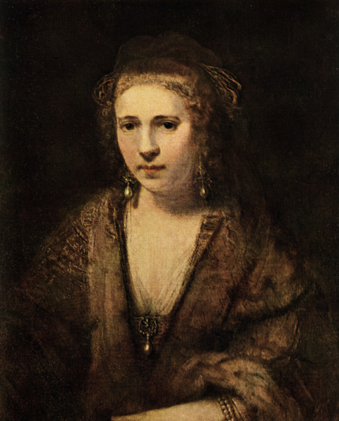 This painting by the Dutch master Rembrandt shows Hendrickie Stoffels, the artist's housekeeper. It