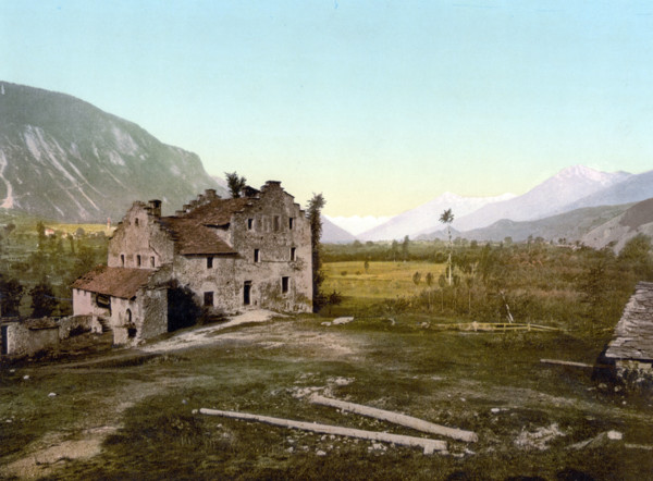 Castle Ruins Near Granges In The Valais In Switzerland / Castle Ruins