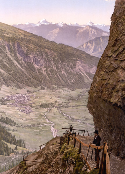 Gemmi Pass And Leuk In Valais In Switzerland / Gemmi Route And Leuk