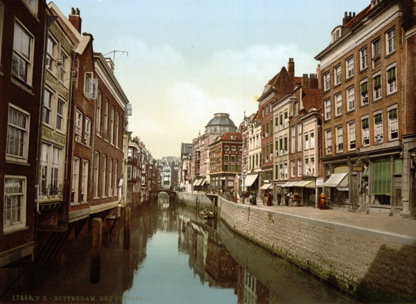The Steiger Canal, Holland, around 1895, Historical, digitally restored reproduction from an