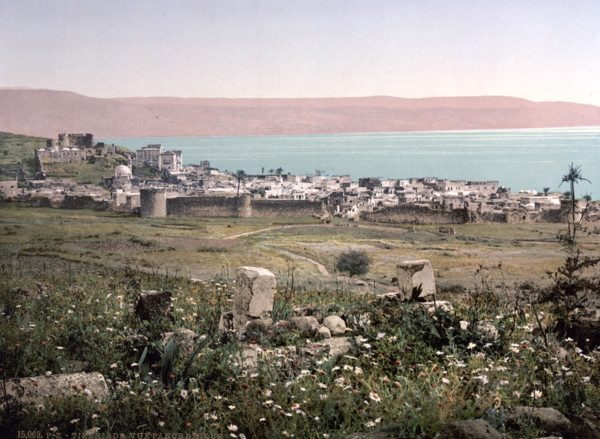 Panoramic view, one of the four holy cities in Judaism, Holy Land, around 1895, Historical,