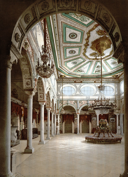 Private salon, Tunisia, around 1895, historical, digitally restored reproduction from an original