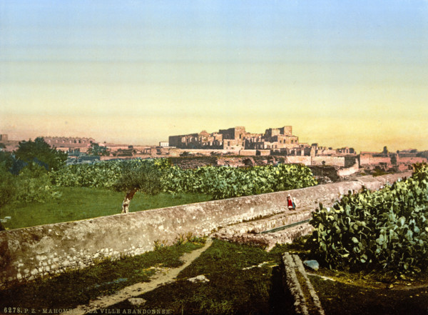 the abandoned city of Mahomedia, Tunisia, around 1895, Historical, digitally restored reproduction