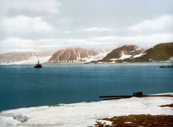 The Bay of Danes, Spitsbergen, Norway, circa 1895, Historical, digitally restored reproduction from