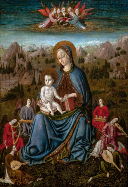Benedetto Bembo 1420-1489 "Madonna of humility and musician angels" 1453, 111 x 75.5 cm oil on